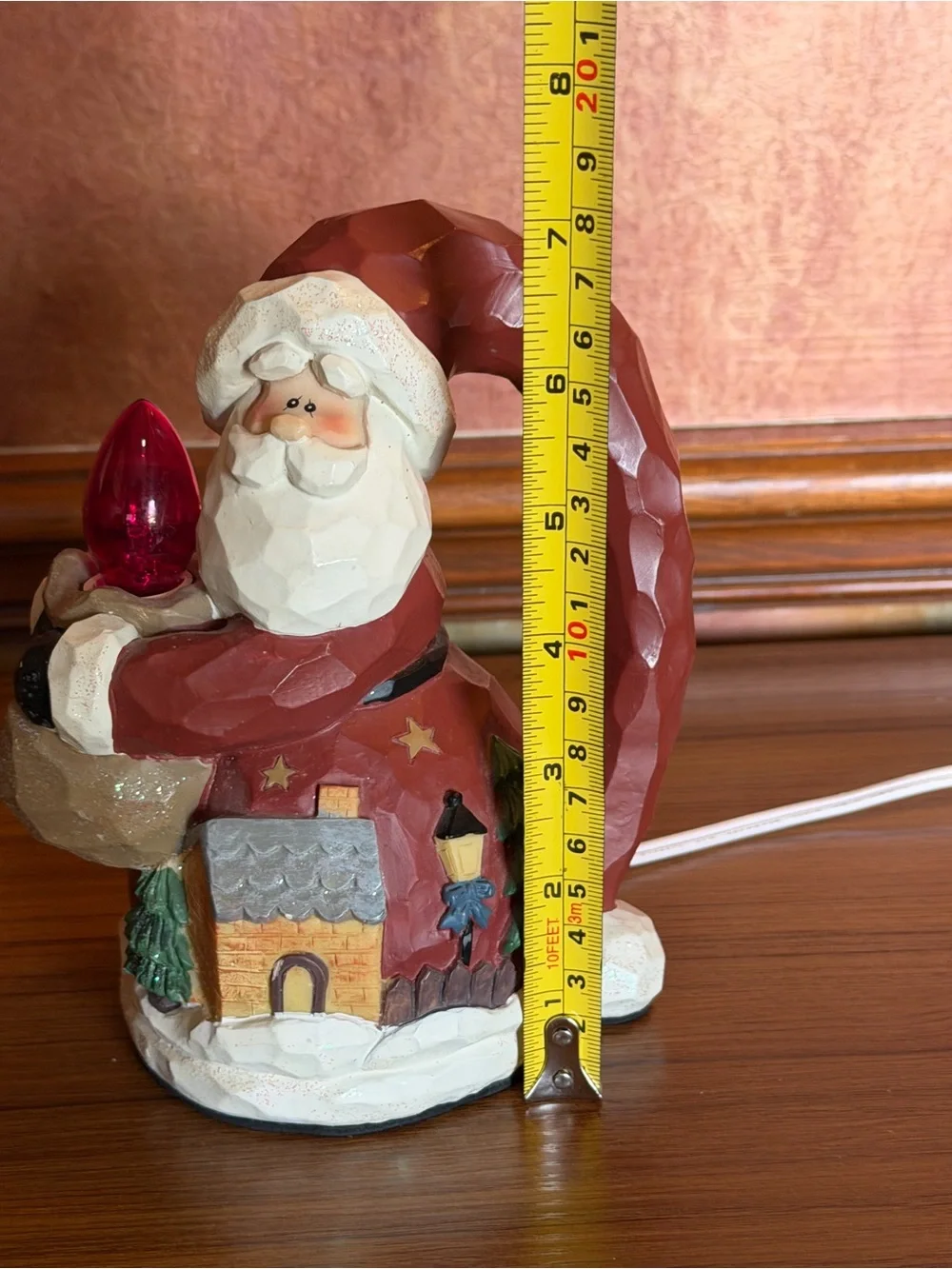 Vintage Santa Light Lamp  Henton Santa's Long Hat Handle 7
